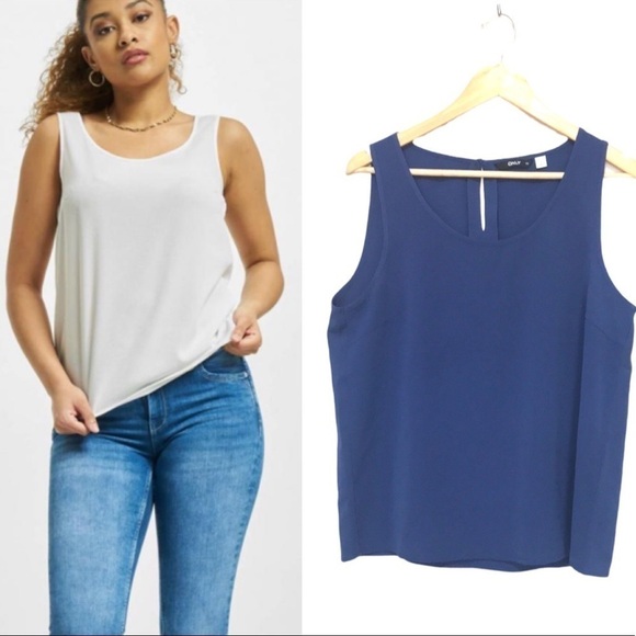 Only Nova Lux Sleeveless Top blue 40 or large - Picture 1 of 9